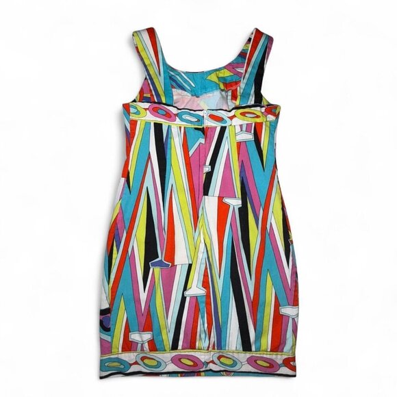 Vintage 90's Pucci Inspired Print Mini Dress Size M - Picture 6 of 7